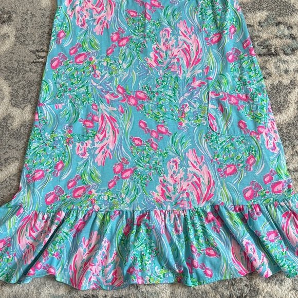 Lilly Pulitzer Kristen Colorful Sleeveless Dress with Ruffle Hem - Picture 3 of 12